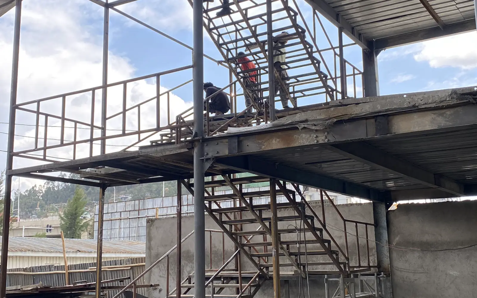 Steel stair and multi-level framing work in progress